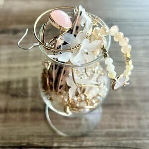 Mystery Jewelry Jar: Gold Toned Feminine Fun! All Wearable, No Junk!